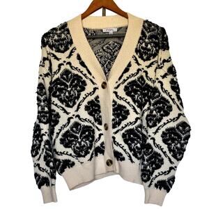 Polagram‎ Floral Cropped Cardigan sz med